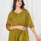 Floral Embroidery Pintuck Anarkali Set
