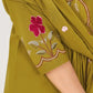 Floral Embroidery Pintuck Anarkali Set