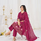 Floral Embroidery Pintuck Anarkali Set