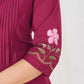 Floral Embroidery Pintuck Anarkali Set