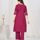 Floral Embroidery Pintuck Anarkali Set