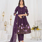 Floral Embroidery Pintuck Anarkali Set