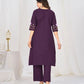 Floral Embroidery Pintuck Anarkali Set