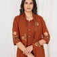 Floral Embroidery Pintuck Anarkali Set