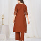 Floral Embroidery Pintuck Anarkali Set