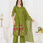 Floral Embroidery Pintuck Anarkali Set