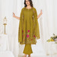 Floral Embroidery Pintuck Anarkali Set