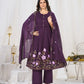 Floral Embroidery Pintuck Anarkali Set