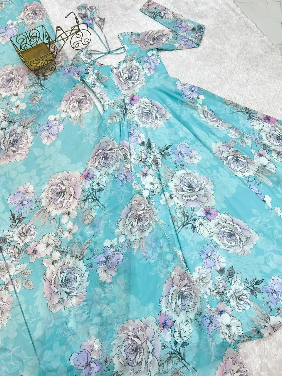 Floral Fox Georgette Anarkali Gown with Dupatta