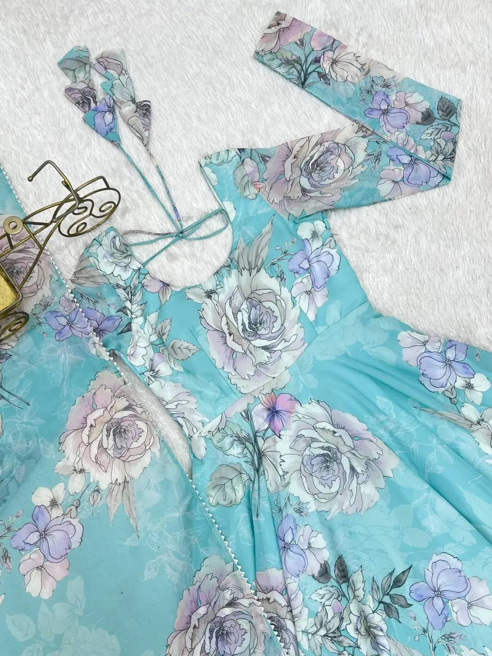 Floral Fox Georgette Anarkali Gown with Dupatta