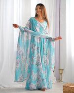Floral Fox Georgette Anarkali Gown with Dupatta