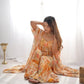 Floral Fox Georgette Palazzo Set with Shrug