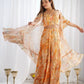 Floral Fox Georgette Palazzo Set with Shrug