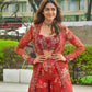 Floral Georgette Koti Sharara Set