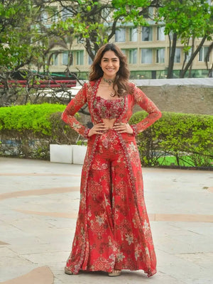 Floral Georgette Koti Sharara Set