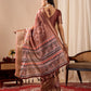 Floral Lichi Silk Saree with Zari Border