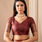 Floral Lichi Silk Saree with Zari Border