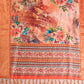 Floral Lichi Silk Saree with Zari Border