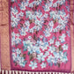 Floral Lichi Silk Saree with Zari Border