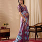 Floral Lichi Silk Saree with Zari Border
