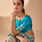 Floral Lichi Silk Saree with Zari Border