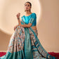 Floral Lichi Silk Saree with Zari Border
