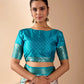 Floral Lichi Silk Saree with Zari Border