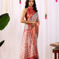 Floral Lichi Silk Saree with Zari Border