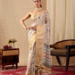 Floral Lichi Silk Saree with Zari Border