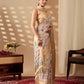 Floral Lichi Silk Saree with Zari Border