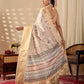 Floral Lichi Silk Saree with Zari Border