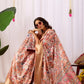 Floral Lichi Silk Saree with Zari Border