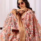 Floral Lichi Silk Saree with Zari Border