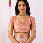 Floral Lichi Silk Saree with Zari Border