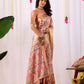 Floral Lichi Silk Saree with Zari Border