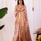 Floral Lichi Silk Saree with Zari Border