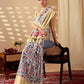 Floral Lichi Silk Saree with Zari Border