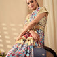 Floral Lichi Silk Saree with Zari Border