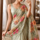 Floral Linen Silk Saree for Festive and Elegant Day Wear