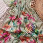 Floral Linen Silk Saree for Festive and Elegant Day Wear