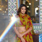 Floral Marble Fabric Tiered Lehenga Set