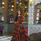 Floral Marble Fabric Tiered Lehenga Set