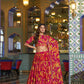 Floral Marble Fabric Tiered Lehenga Set