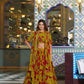 Floral Marble Fabric Tiered Lehenga Set