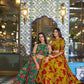 Floral Marble Fabric Tiered Lehenga Set
