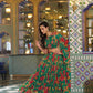 Floral Marble Fabric Tiered Lehenga Set