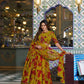 Floral Marble Fabric Tiered Lehenga Set