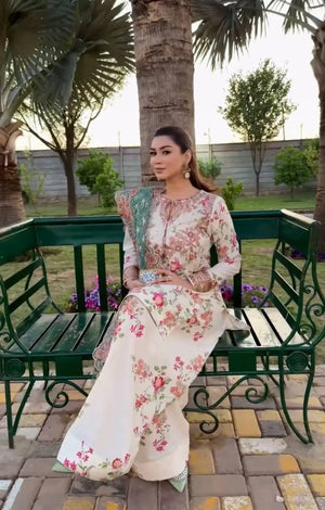 Floral Modal Silk Palazzo Suit Set