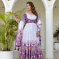Floral Ombre Print Anarkali Gown