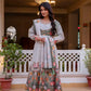 Floral Ombre Print Anarkali Gown